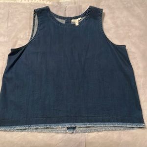 Eileen Fisher blue denim sleeveless top size L
